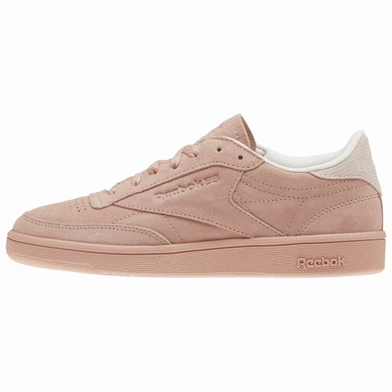 Tenisi Reebok Club C 85 Nubuck Dama Roz Romania CH5680PQ